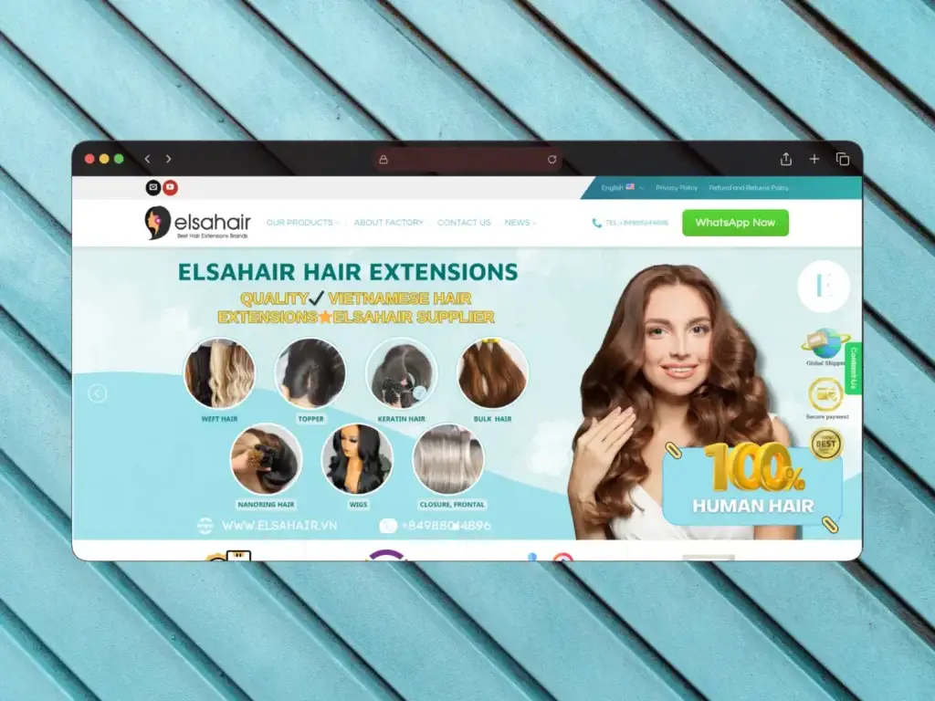 Dự án thiết kế web Website Elsahair.vn – Shop Xuất Khẩu Tóc Nối Chuyên Nghiệp