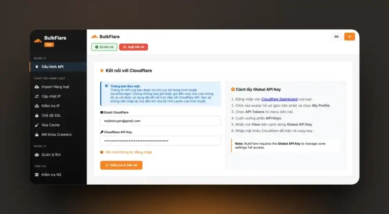 Hình ảnh dự án BulkFlare – Quản Lý Hàng Loạt Domain Cloudflare - 2