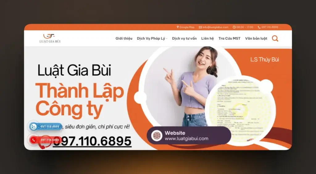 Dự án thiết kế web Thiết Kế Website công ty Luật Gia Bùi