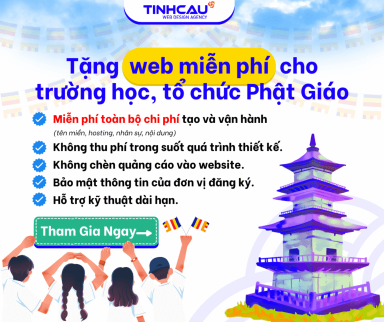 web miễn phí cho trường học và chùa